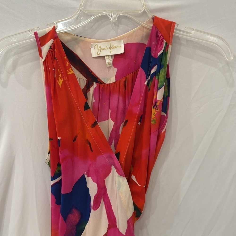 Yumi Kim Anthropologie Floral Silk A Line Midi Dress size XS - Picture 4 of 6
